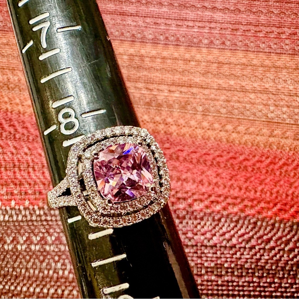 Fragrant Jewels Pink And Silver Cushion Ring 20$